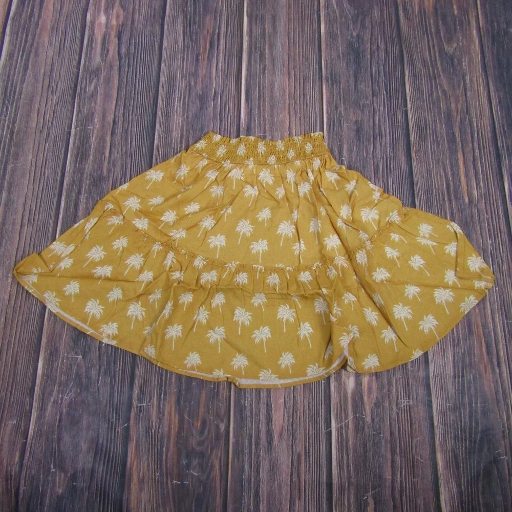 Marine Layer NEW NWT Womens Large Golf‎ Palm Print Sofie Smocked Mini Skirt